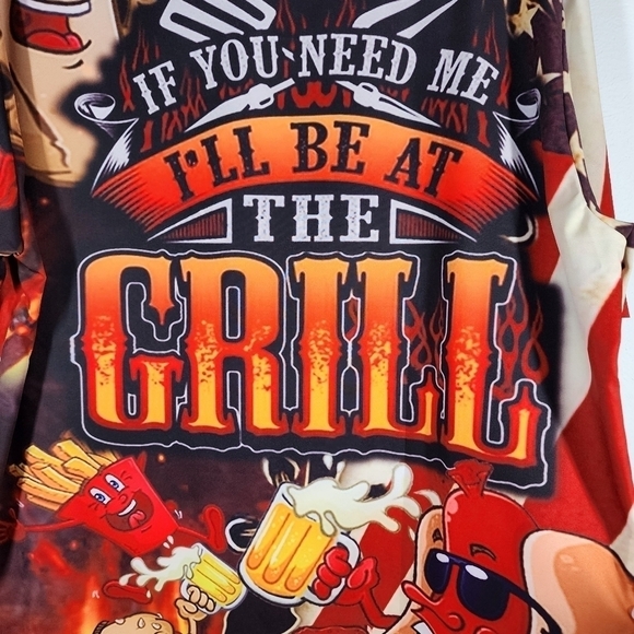 "IF YOU NEED ME I'LL BE AT THE GRILL"  SHORT SLEEVE SHIRT - Picture 5 of 7